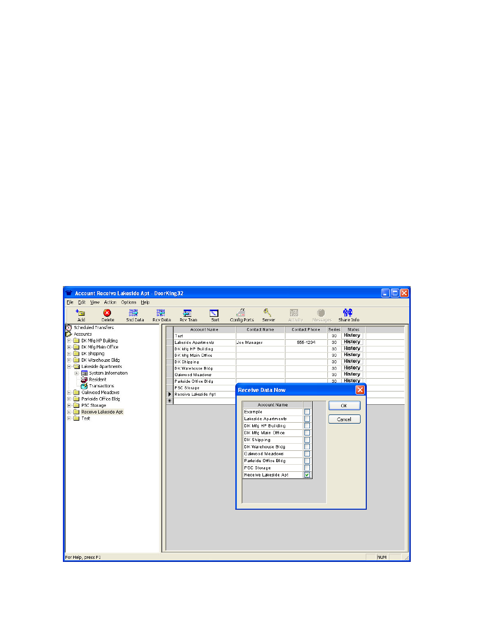2 receive data now | DoorKing Remote Account Manager User Manual | Page 58 / 84