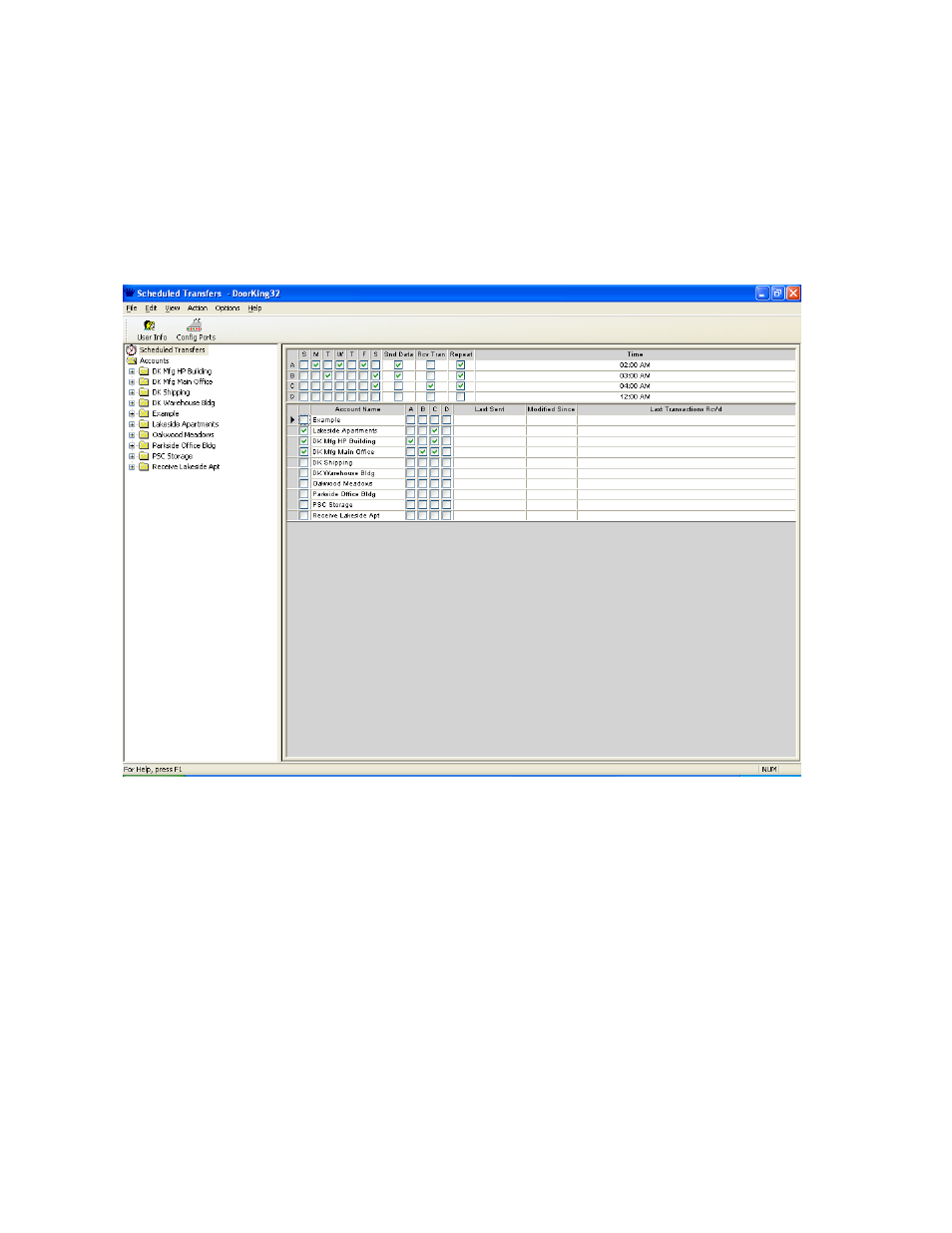 2 scheduled transfers, 1 scheduling transfers | DoorKing Remote Account Manager User Manual | Page 60 / 84