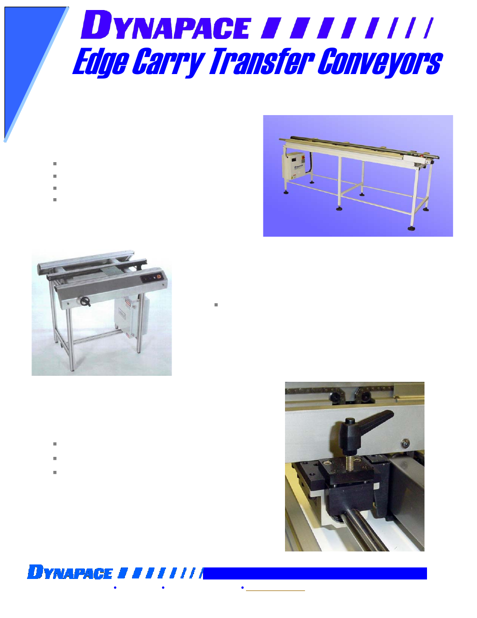 DYNAPACE Transfer Conveyor User Manual | 2 pages