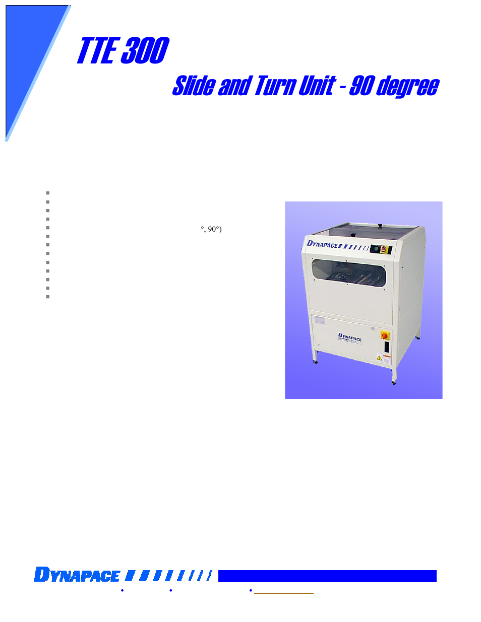 DYNAPACE Turn Unit User Manual | 1 page