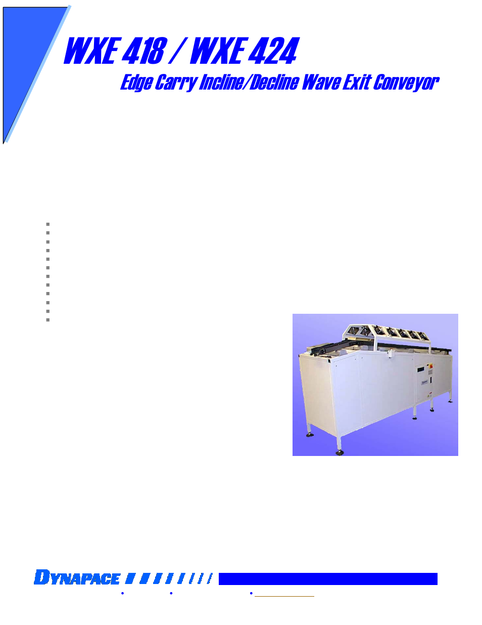 DYNAPACE Incline/Decline Wave Unload Transfer Conveyor User Manual | 1 page