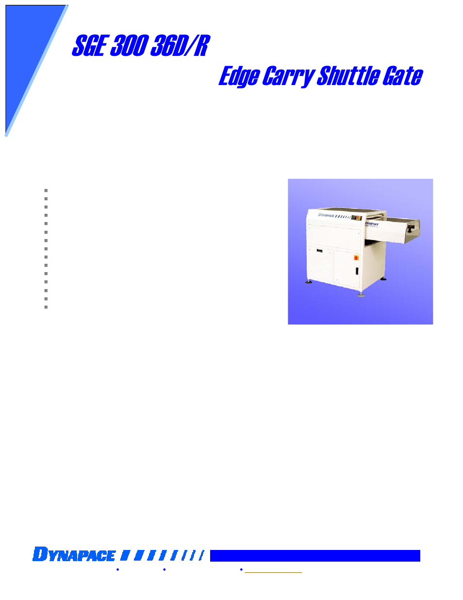 DYNAPACE Shuttle Gate User Manual | 1 page