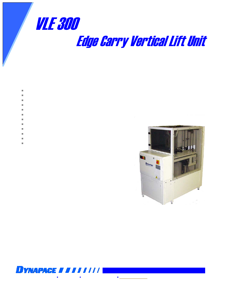 DYNAPACE Vertical Lift Unit User Manual | 1 page