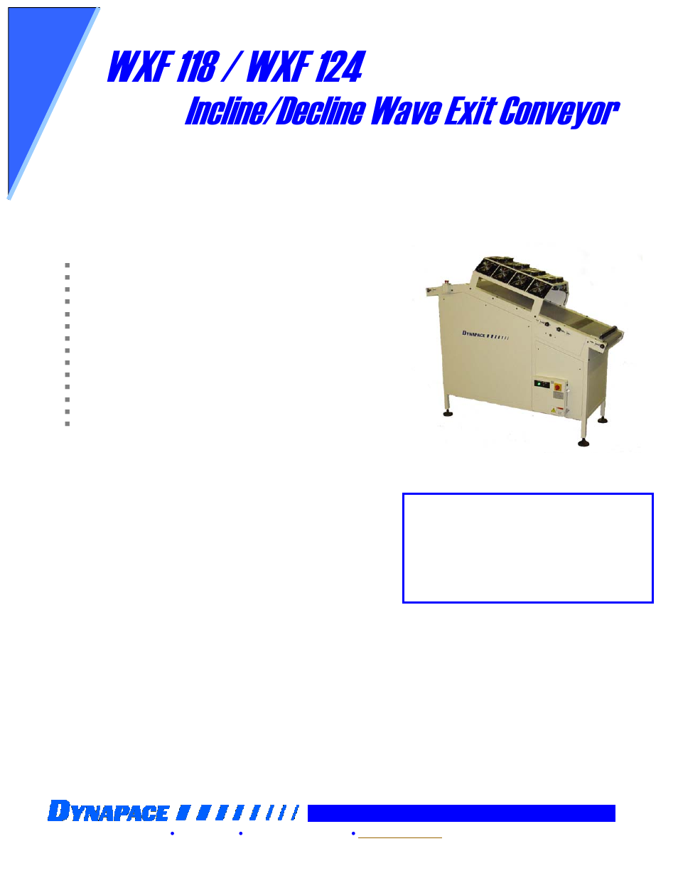 DYNAPACE Wave Unload Conveyor With Cooling Option User Manual | 1 page
