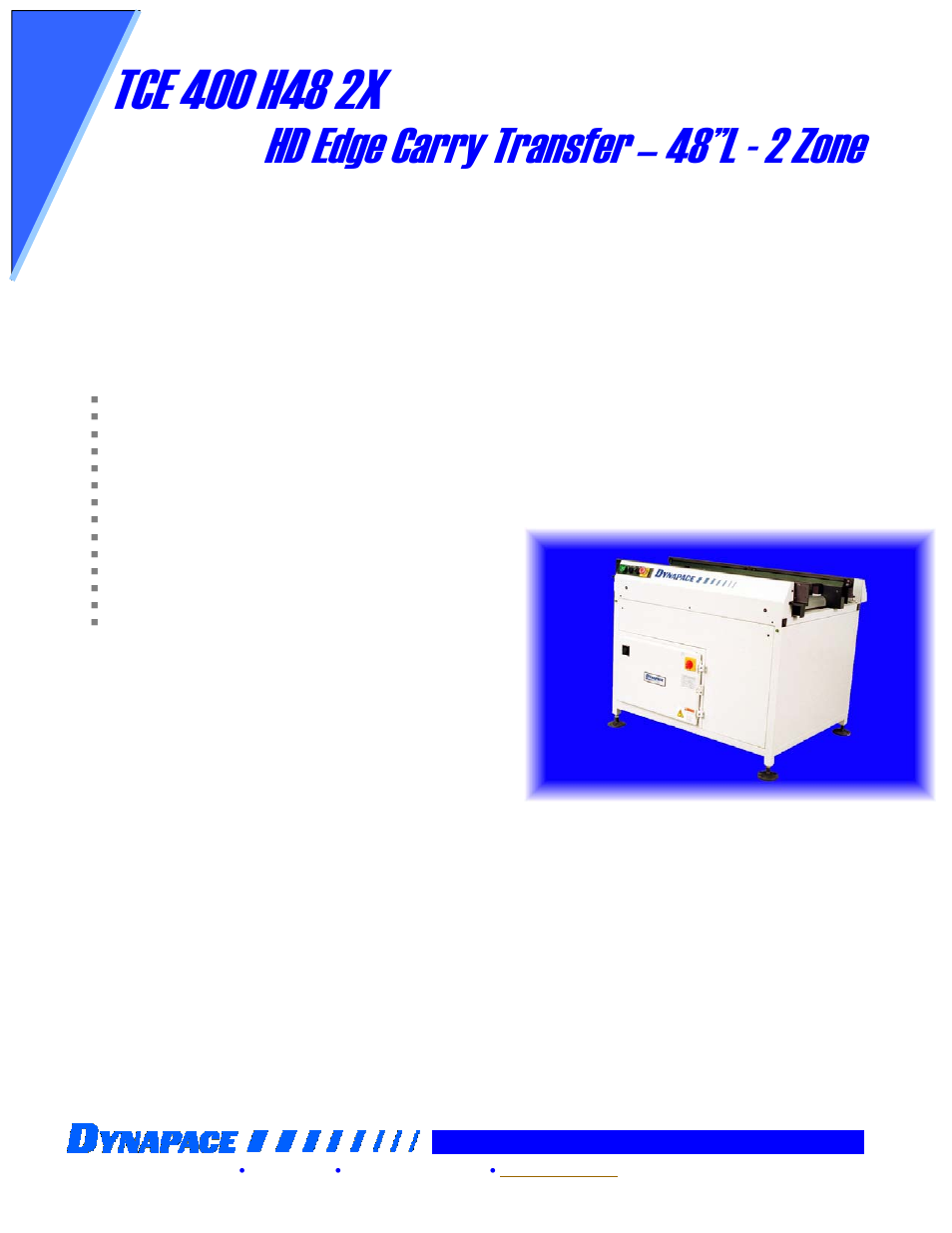 DYNAPACE Heavy Duty Edge Carry Transfer User Manual | 1 page