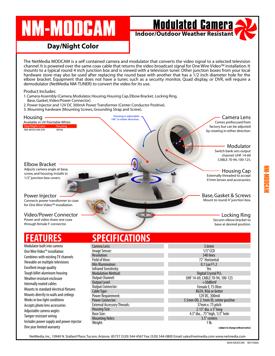 NetMedia MODCAM-DW User Manual | 4 pages