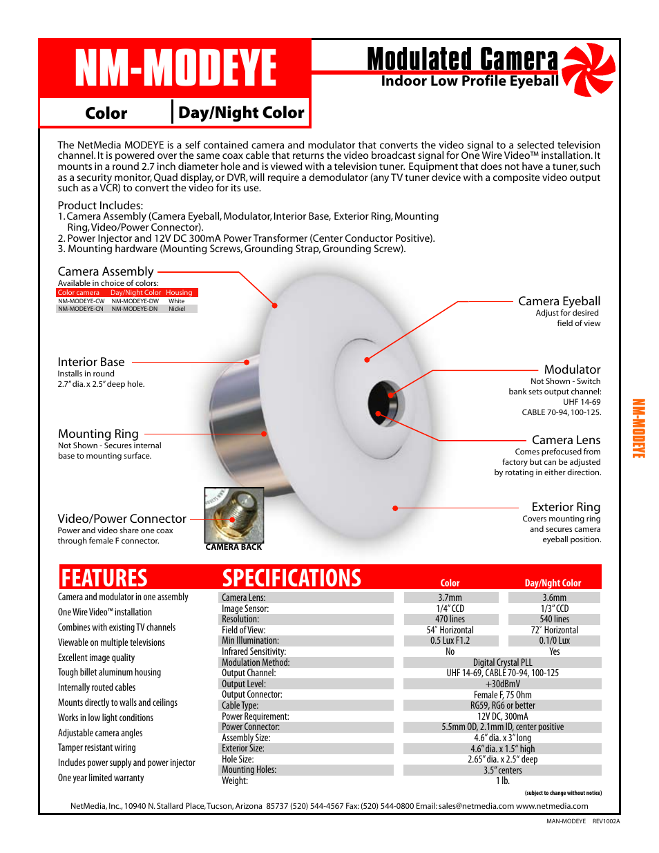 NetMedia MODEYE-DN User Manual | 4 pages