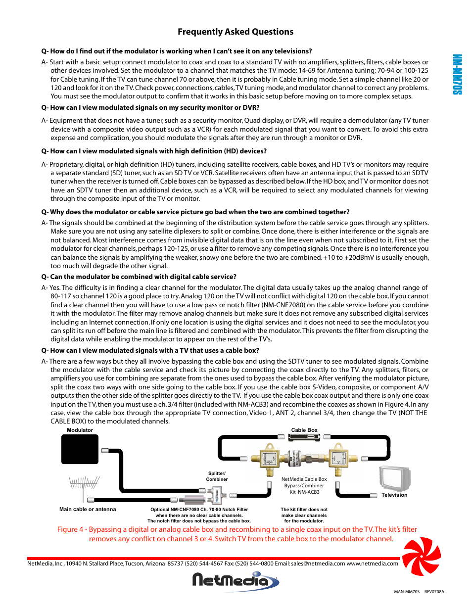 Nm-mm70s, Frequently asked questions | NetMedia MM70S User Manual | Page 4 / 4
