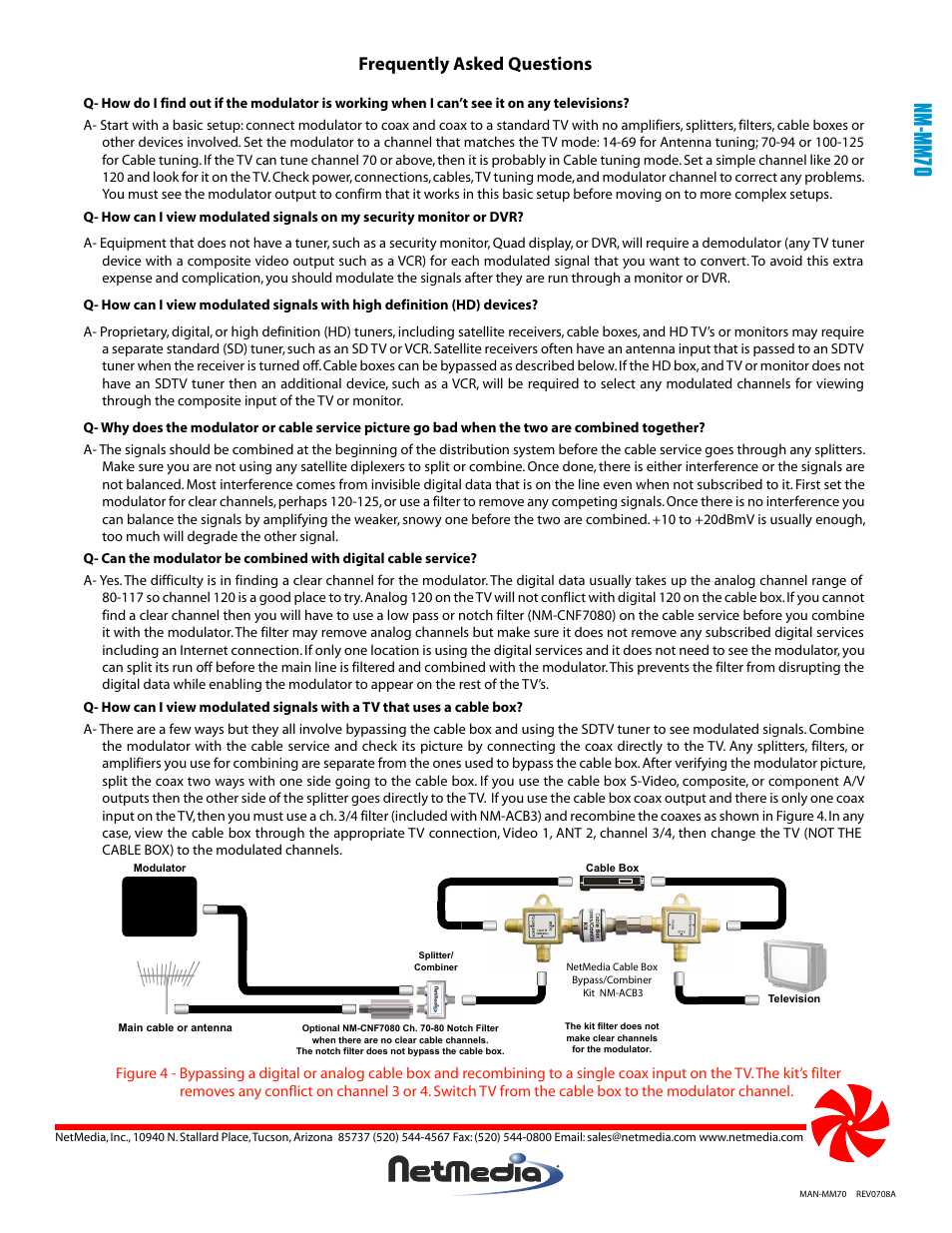 Nm-mm70, Frequently asked questions | NetMedia MM70 User Manual | Page 4 / 4