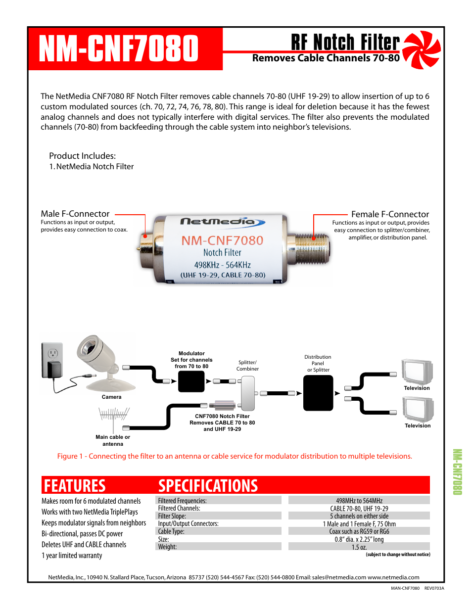 NetMedia CNF7080 User Manual | 2 pages