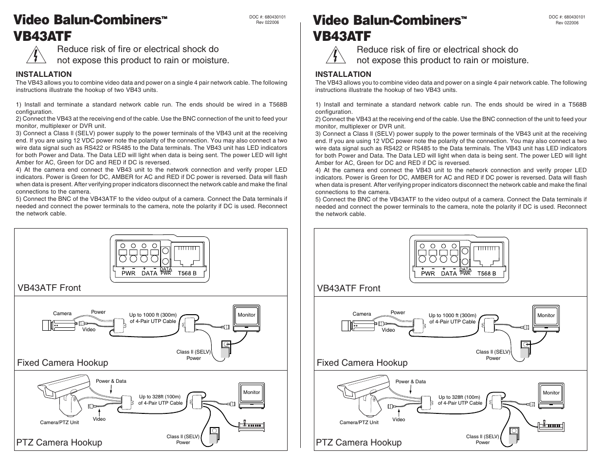 Nitek VB43ATF User Manual | 2 pages