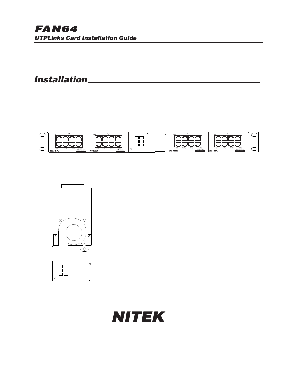 Nitek FAN64 User Manual | 1 page