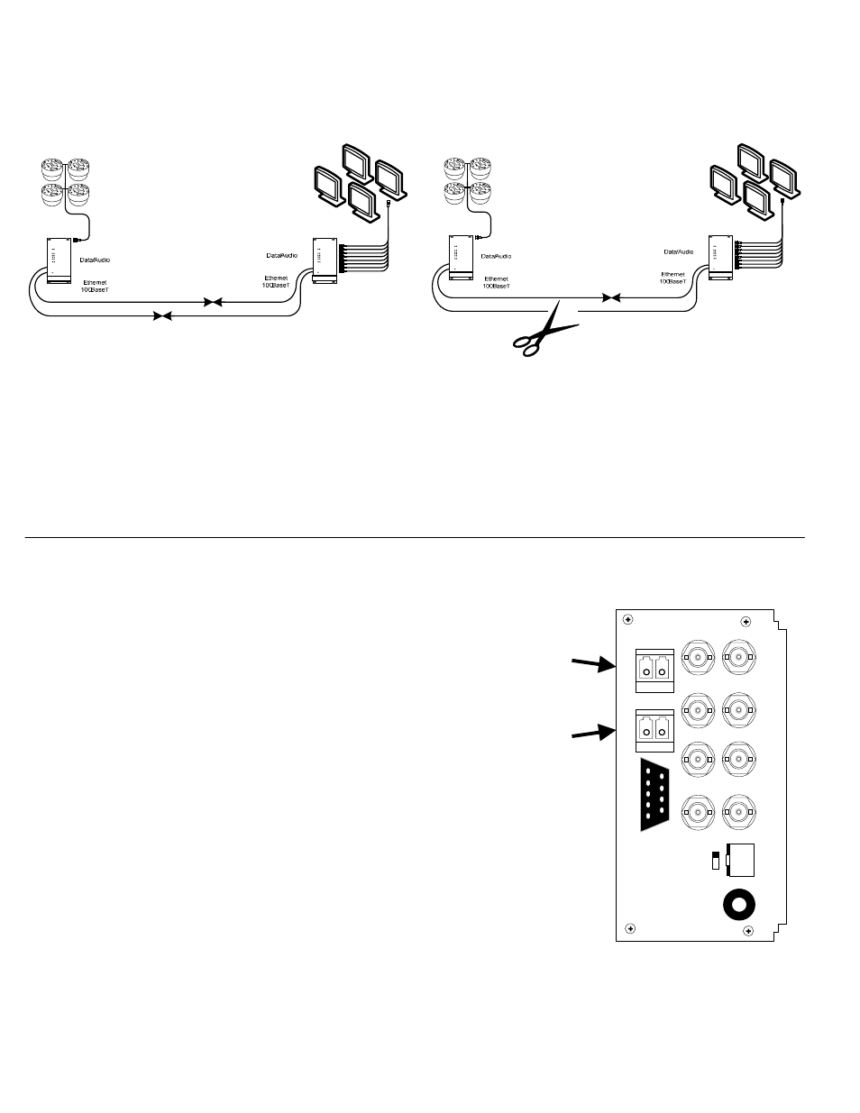 Dual redundancy fiber option, Addendum to cover, Back panel | Nitek FRS581000R00 User Manual | Page 4 / 4