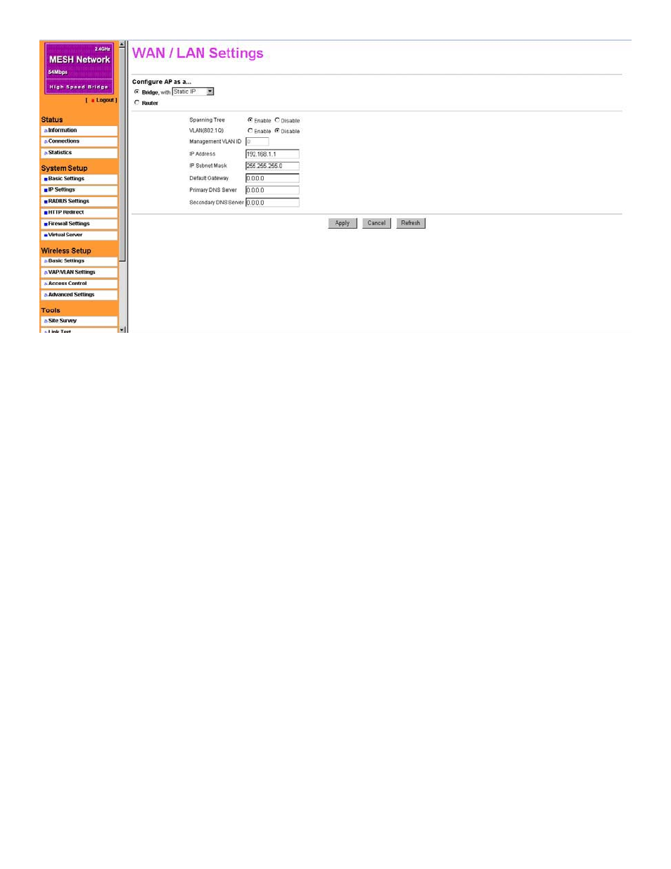 Figure 7 wan / lan settings | Nitek MNG6448 User Manual | Page 10 / 30