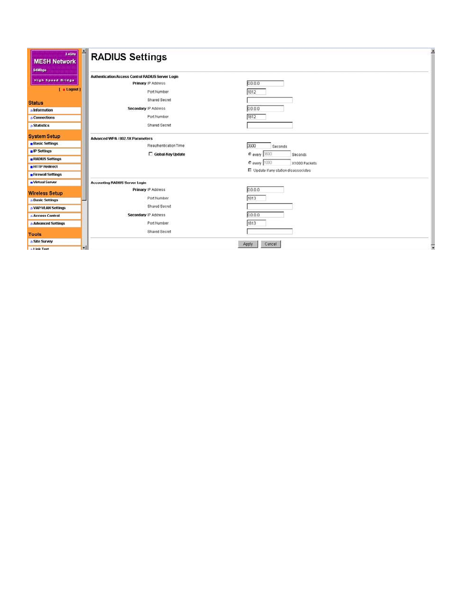 Radius settings | Nitek MNG6448 User Manual | Page 12 / 30