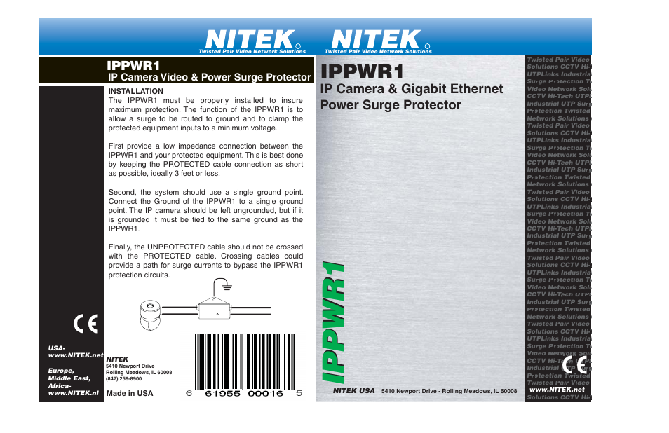 Nitek IPPWR1 User Manual | 2 pages