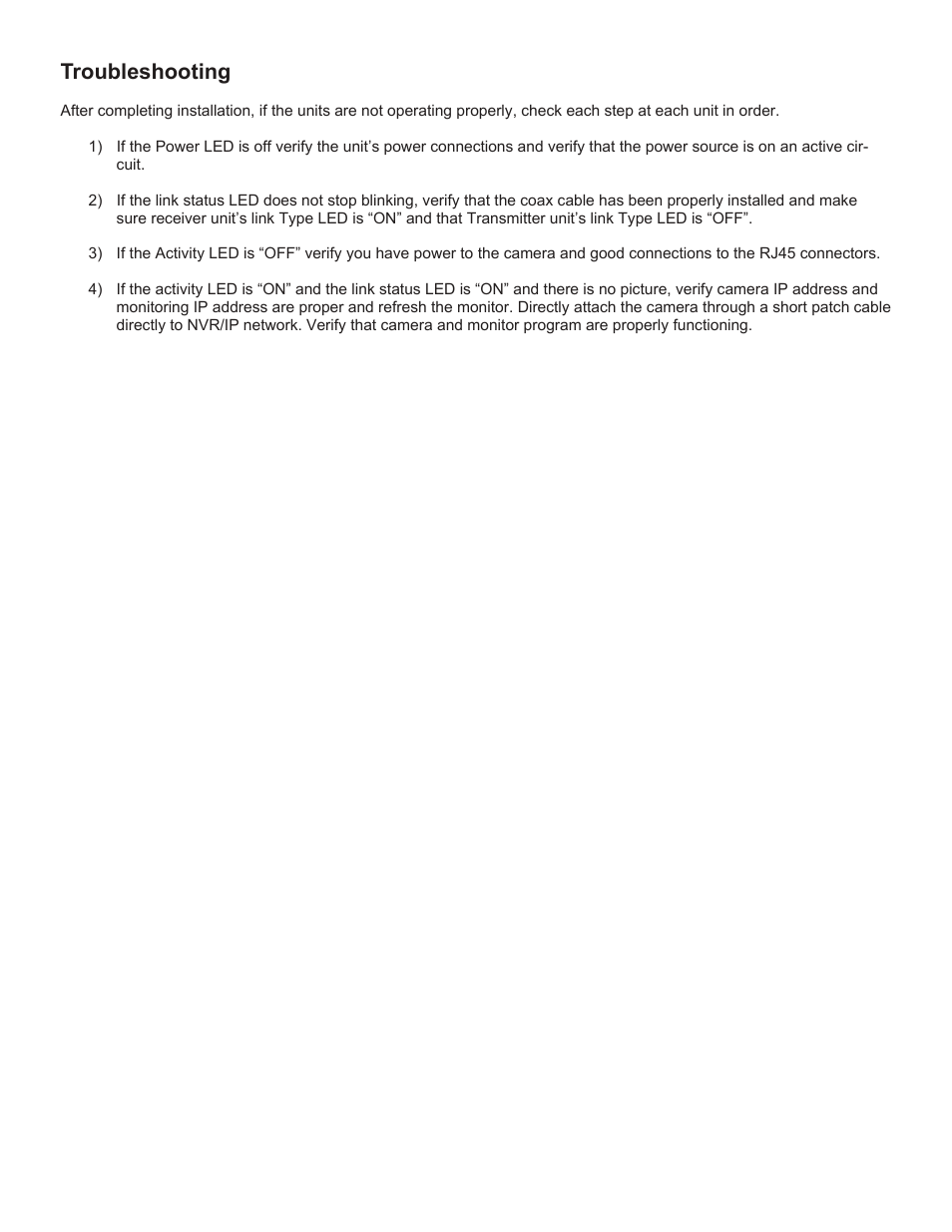 Troubleshooting | Nitek VR148UTP User Manual | Page 2 / 2