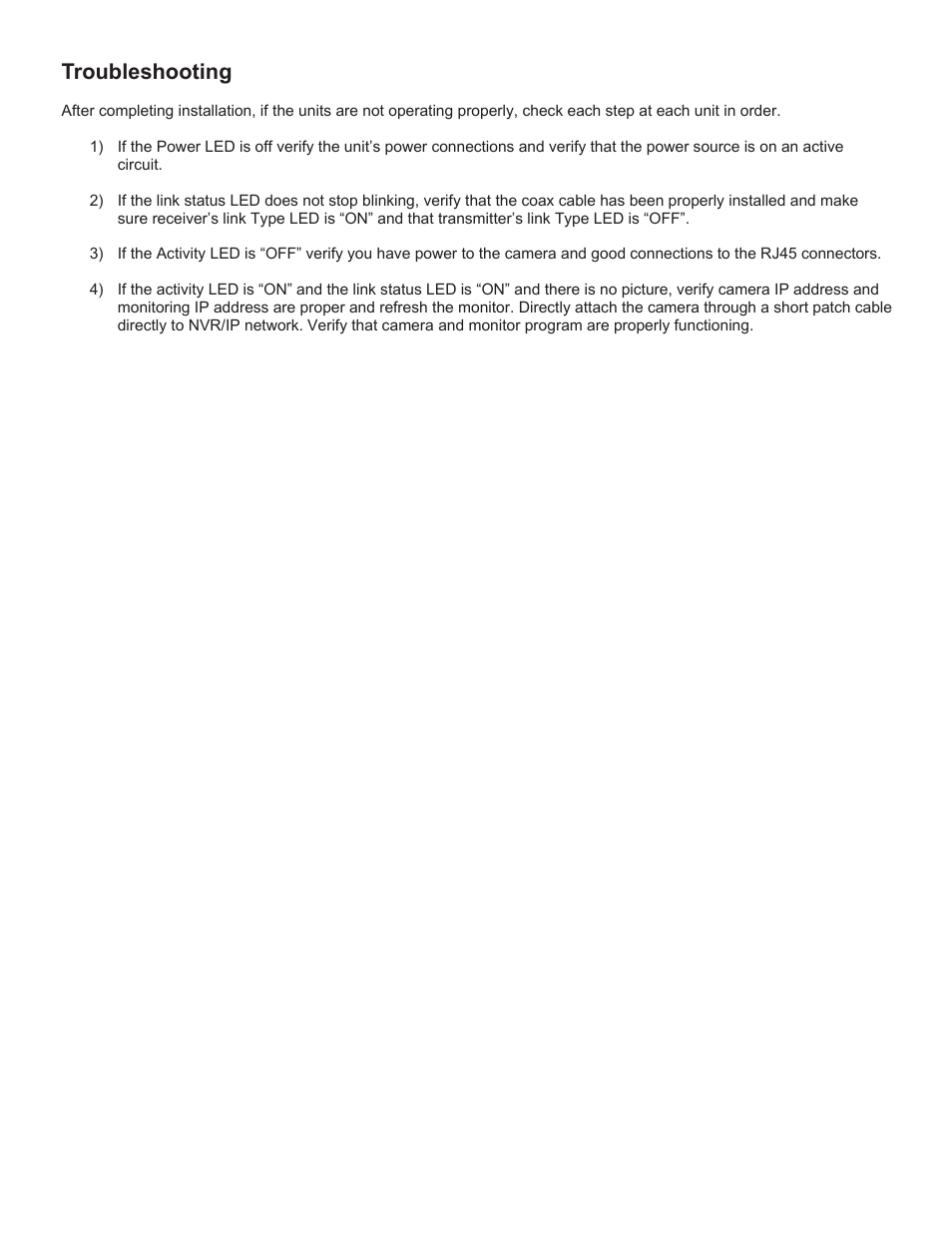 Troubleshooting | Nitek VR148COAX User Manual | Page 2 / 2