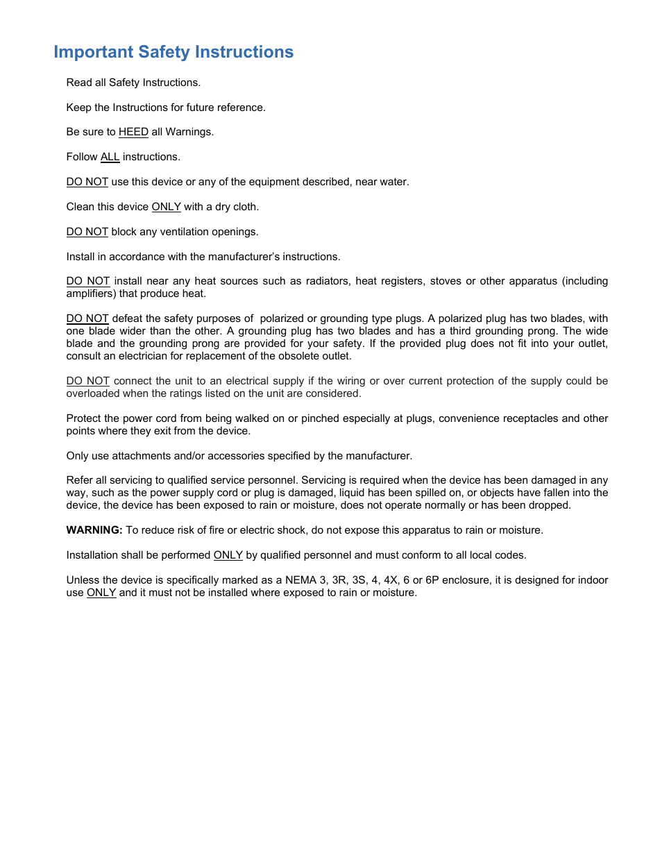 Important safety instructions | Nitek ET1551U User Manual | Page 2 / 8