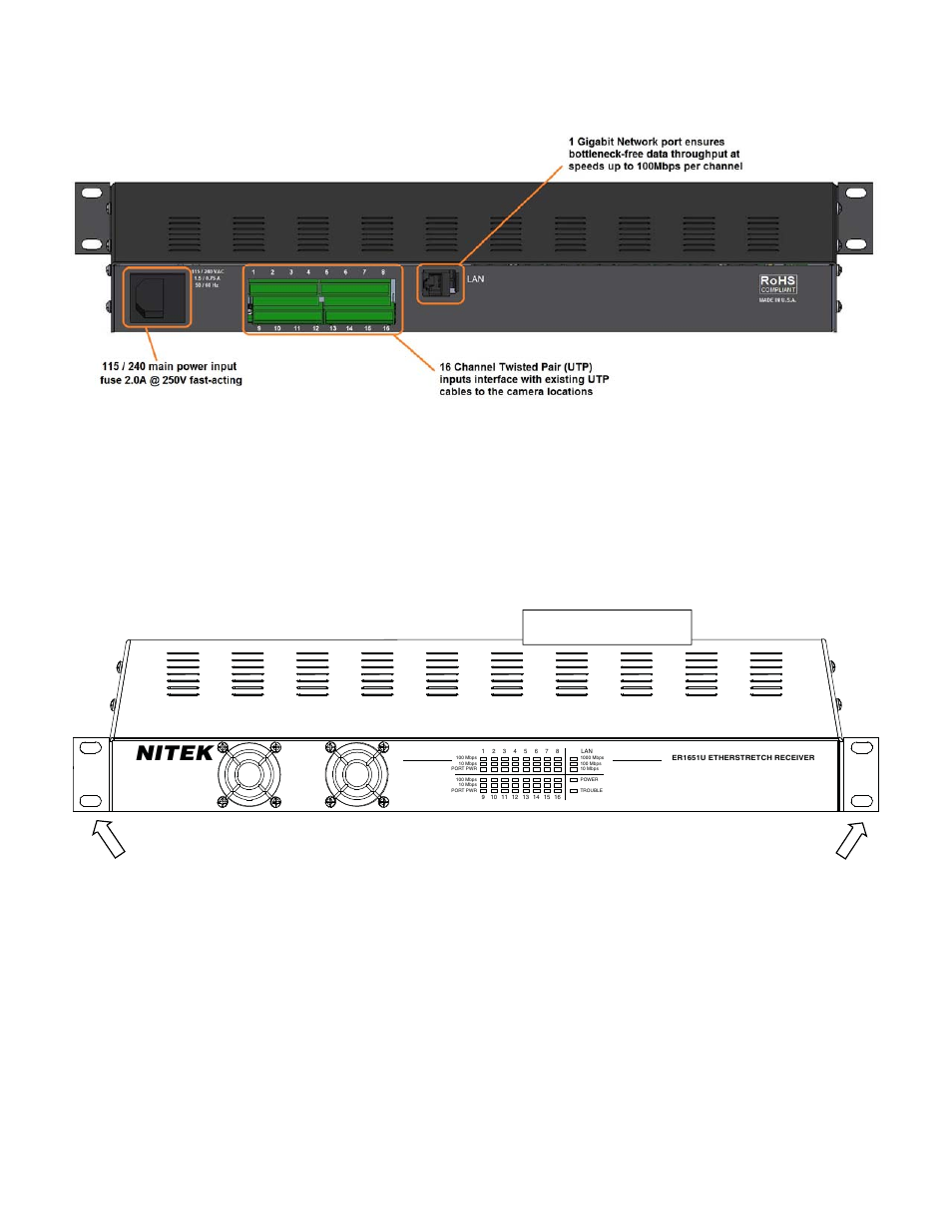 Nitek, Rack mounting | Nitek ER1651U User Manual | Page 4 / 11