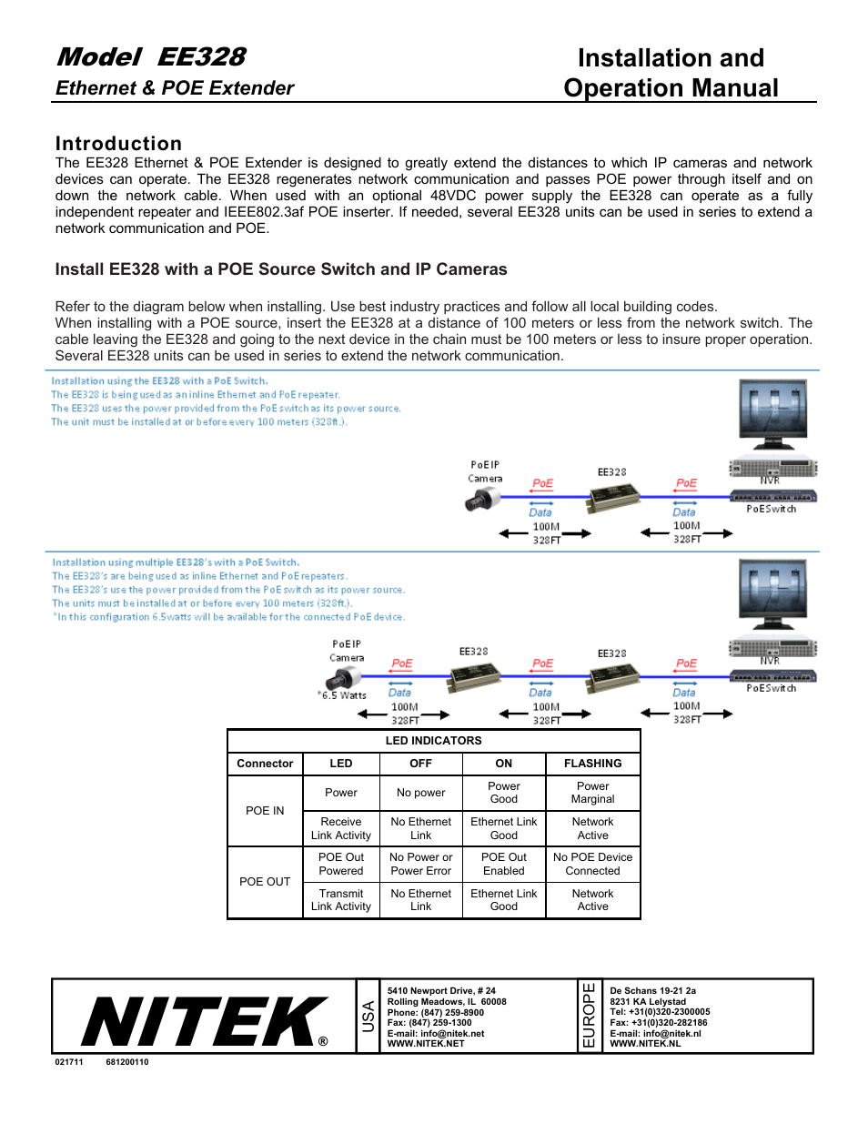 Nitek EE328 User Manual | 2 pages