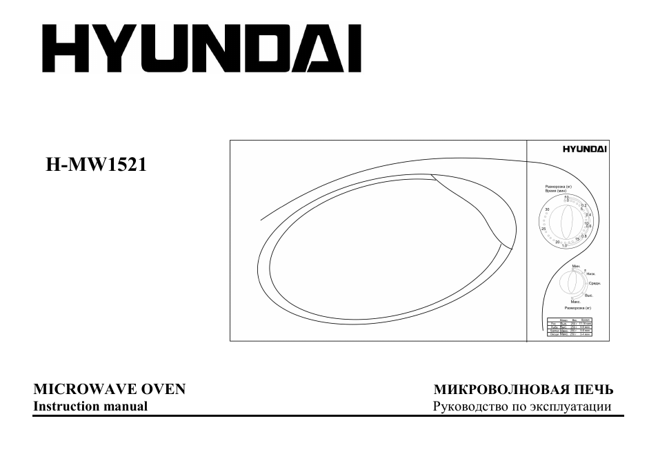 Hyundai H-MW1521 User Manual | 16 pages