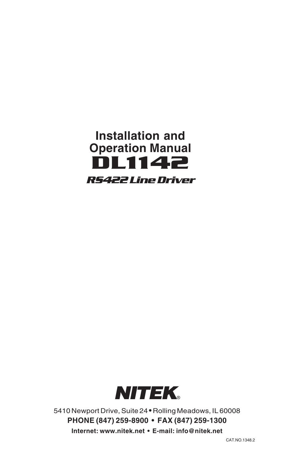 Nitek DL1142 User Manual | 8 pages
