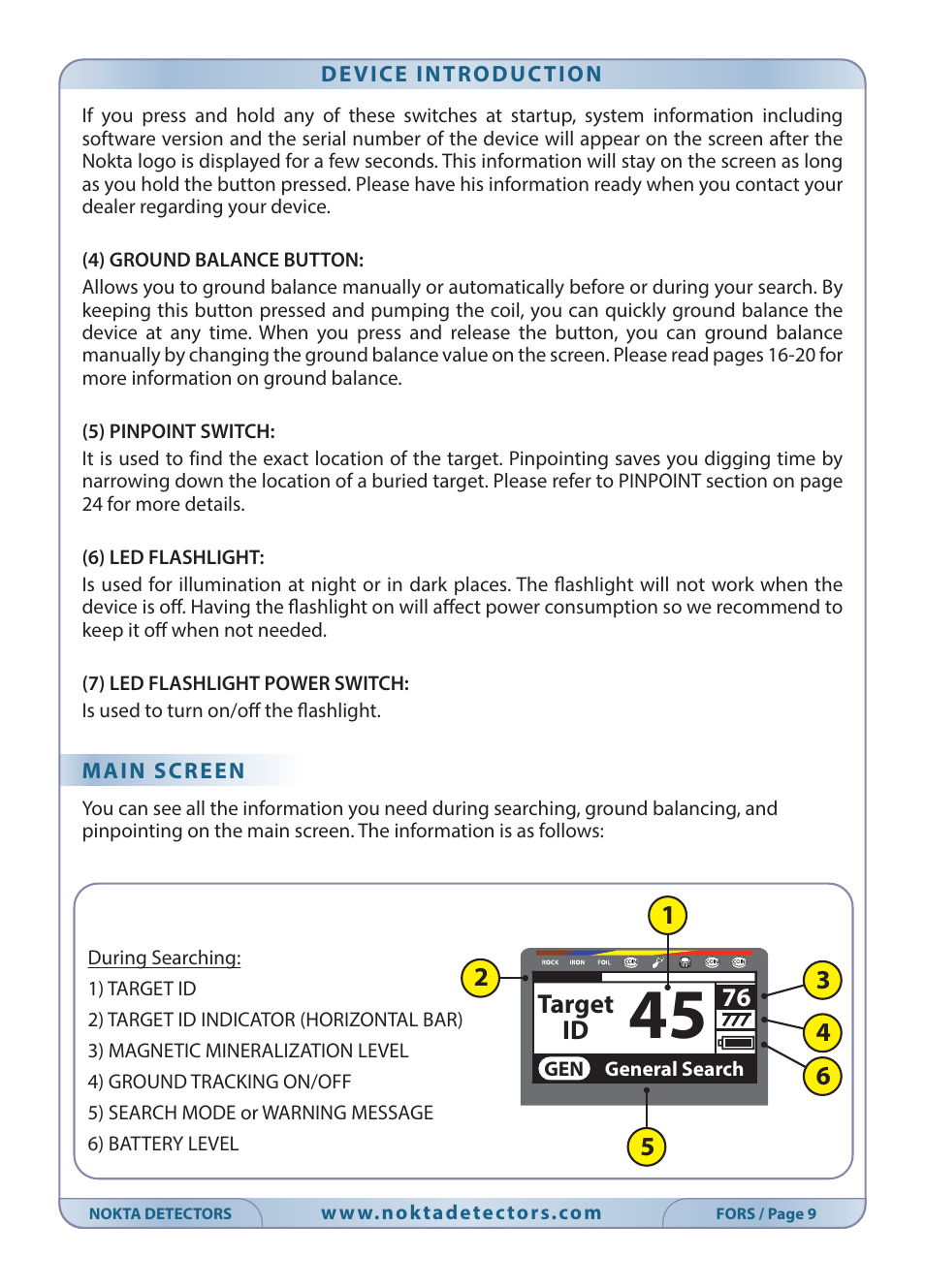 Nokta detectors Fors CoRe User Manual | Page 10 / 33