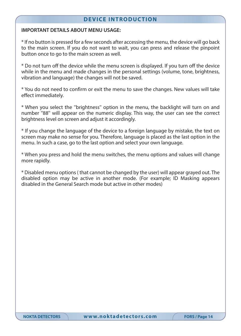 Nokta detectors Fors CoRe User Manual | Page 15 / 33
