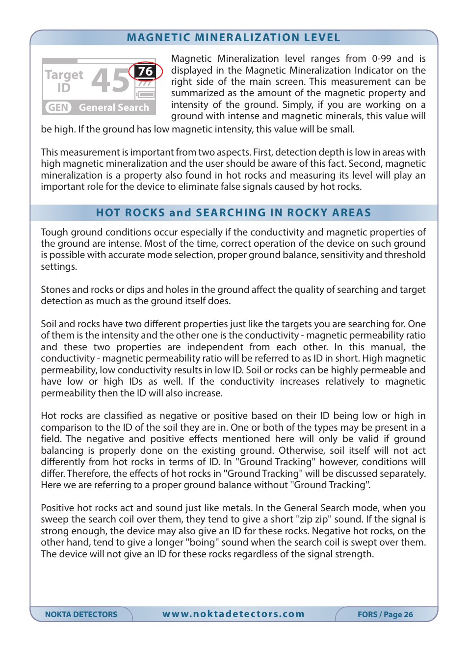 Nokta detectors Fors CoRe User Manual | Page 27 / 33