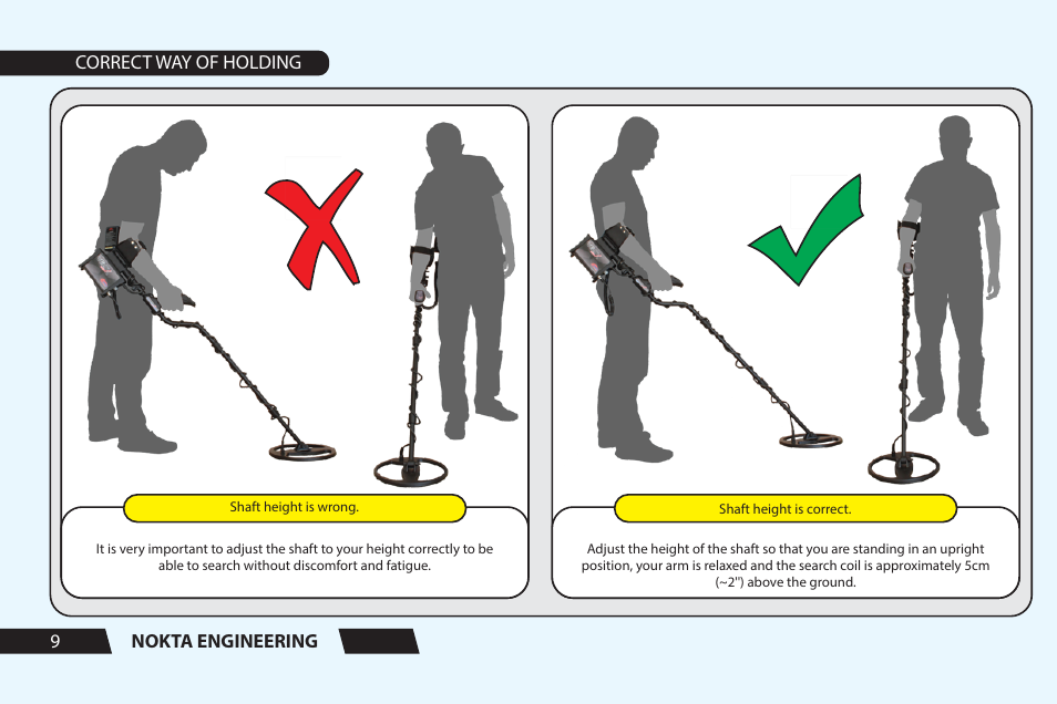 Correct way of holding, 9nokta engineering | Nokta detectors Velox One User Manual User Manual | Page 10 / 20