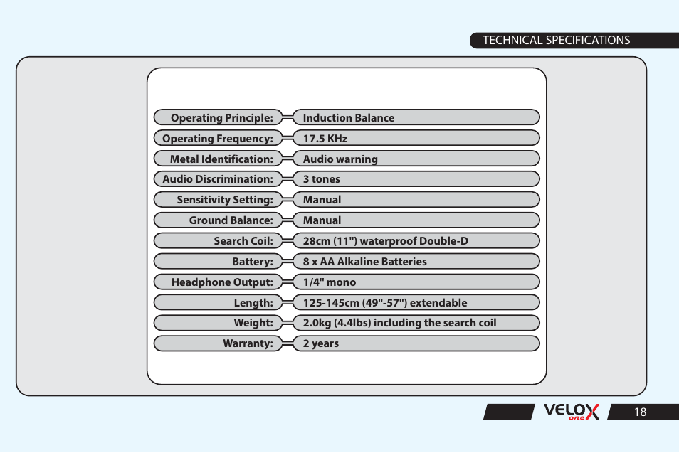 Nokta detectors Velox One User Manual User Manual | Page 19 / 20