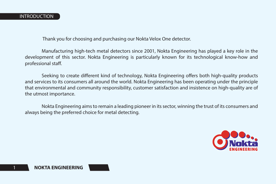 Nokta detectors Velox One User Manual User Manual | Page 2 / 20