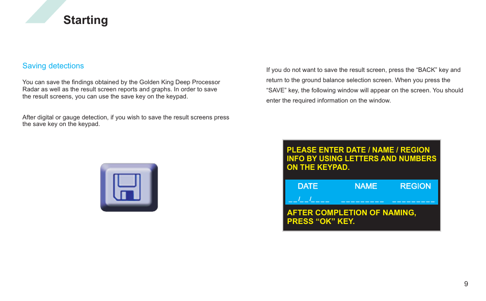 Starting | Nokta detectors Golden King NGR User Manual | Page 15 / 44