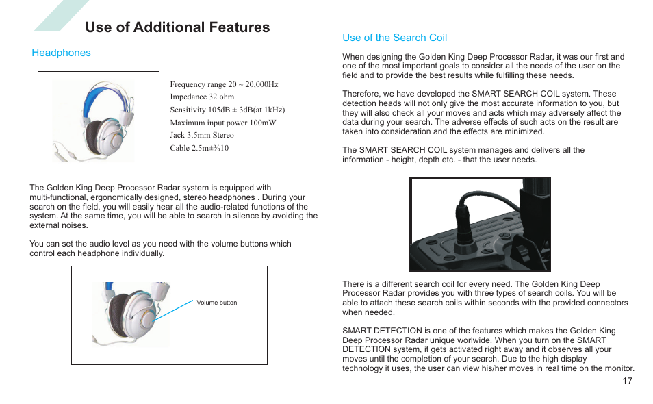 Use of additional features | Nokta detectors Golden King NGR User Manual | Page 23 / 44