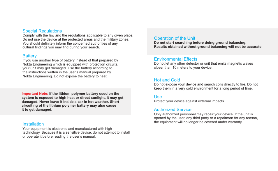 Nokta detectors Golden King NGR User Manual | Page 3 / 44