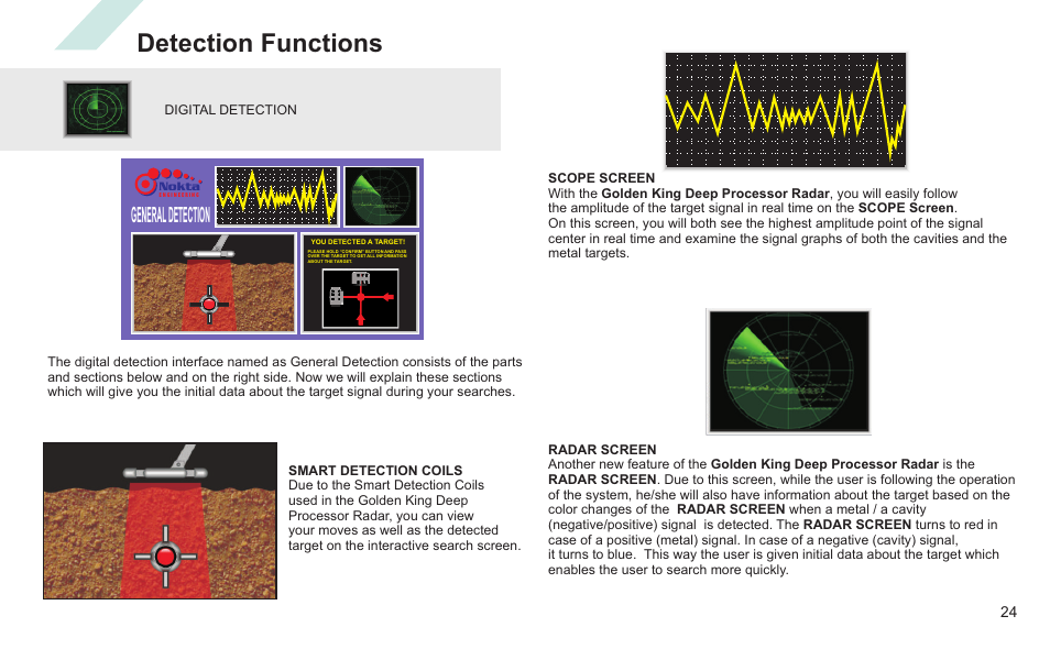 Detection functions, General detection | Nokta detectors Golden King NGR User Manual | Page 30 / 44