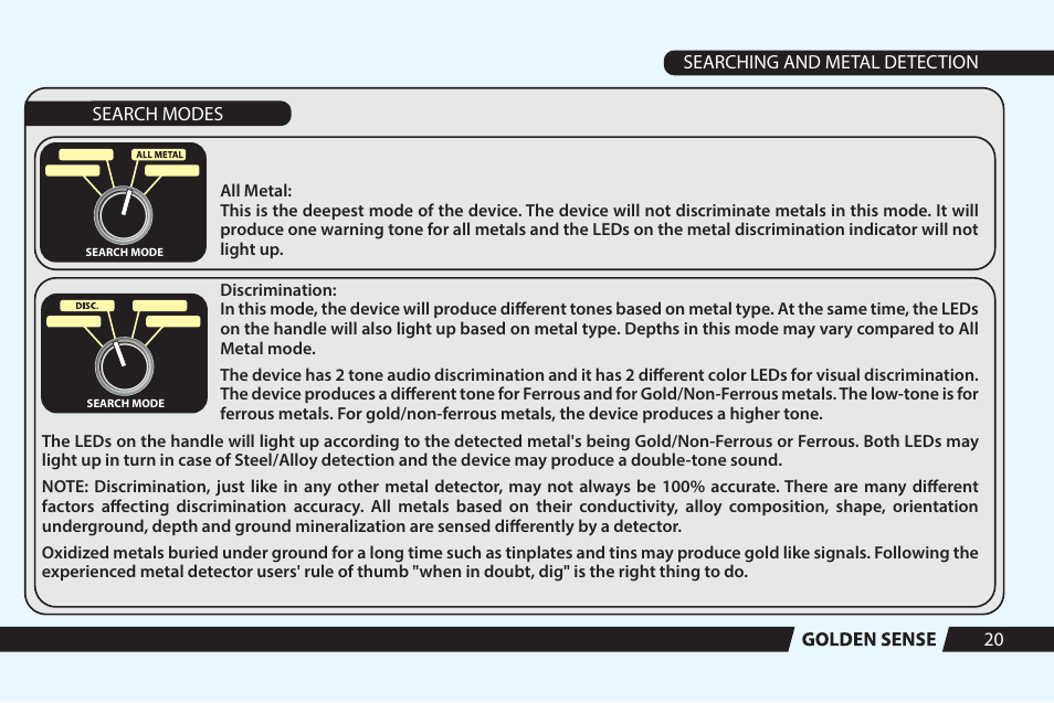 Nokta detectors Golden Sense User Manual User Manual | Page 21 / 24