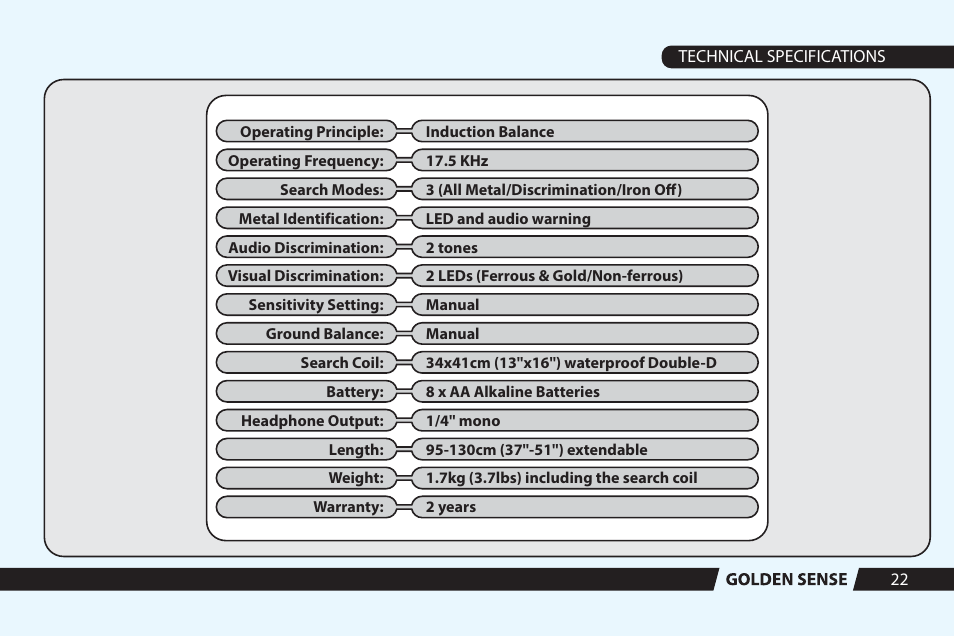 Nokta detectors Golden Sense User Manual User Manual | Page 23 / 24