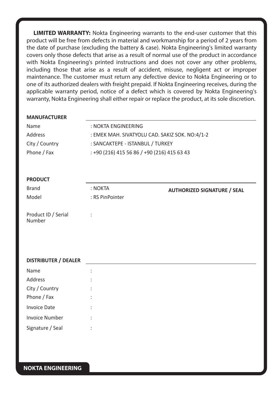 Nokta detectors RS Pinpointer User Manual | Page 4 / 4