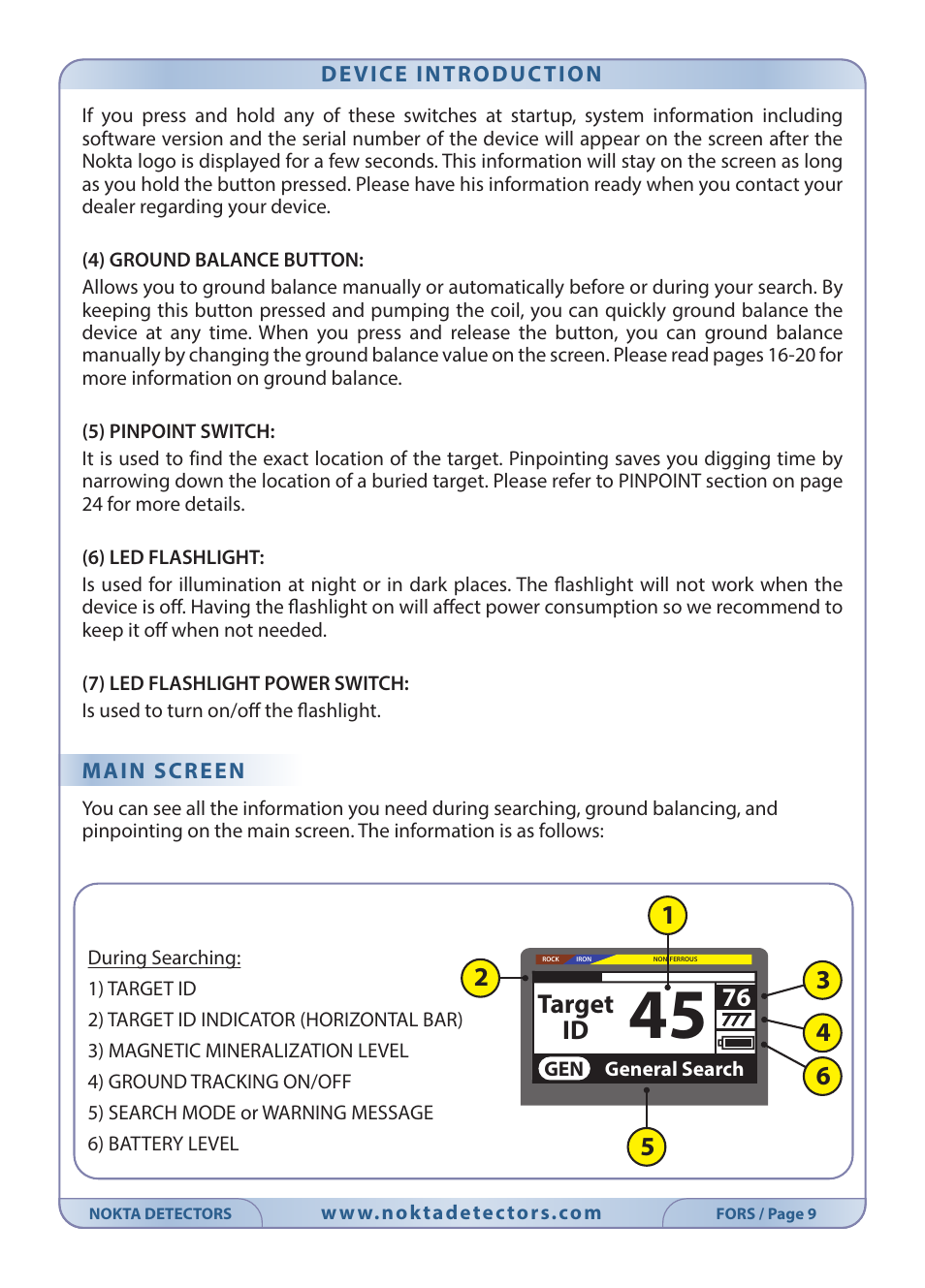 Nokta detectors Fors Tech User Manual | Page 11 / 32