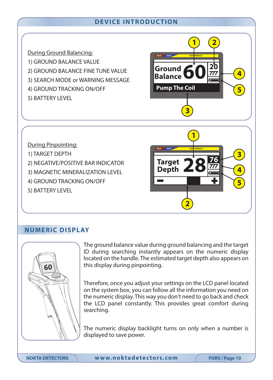 Ground balance | Nokta detectors Fors Tech User Manual | Page 12 / 32