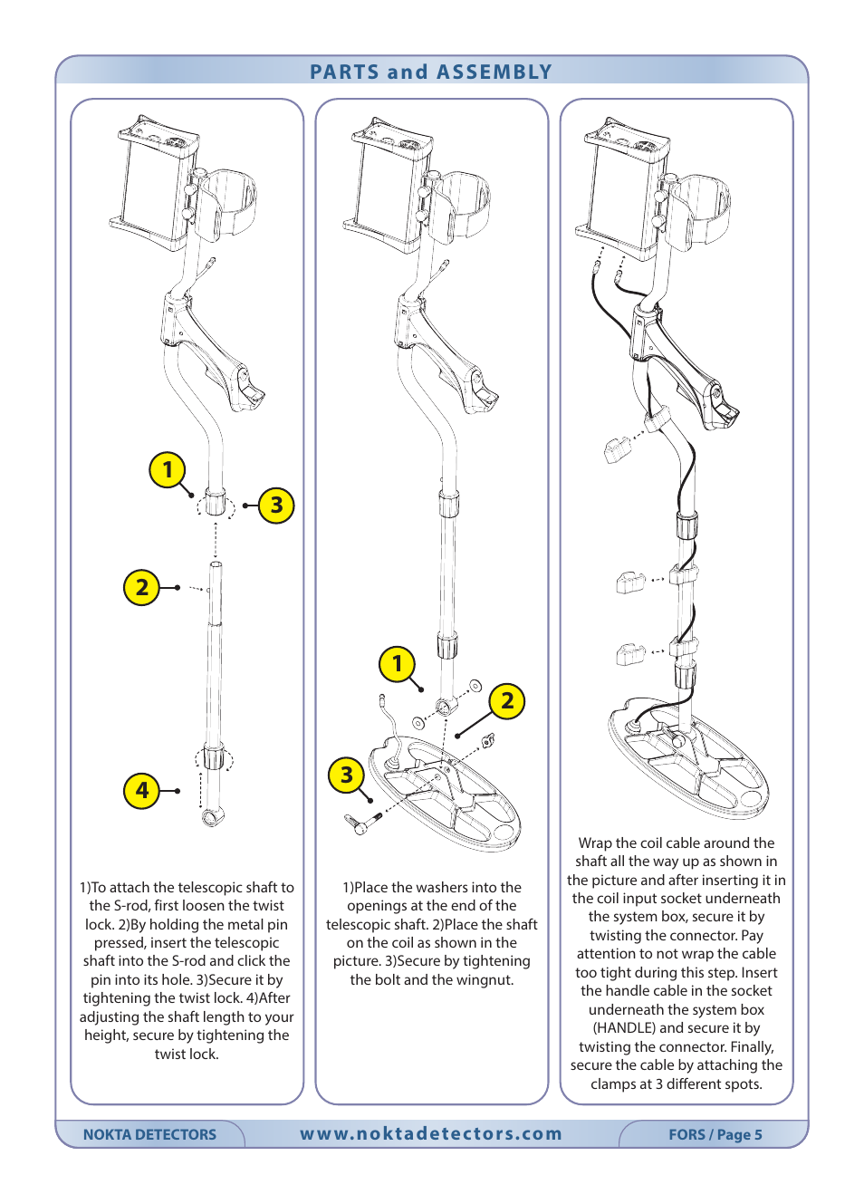 Parts and assembly | Nokta detectors Fors Tech User Manual | Page 7 / 32