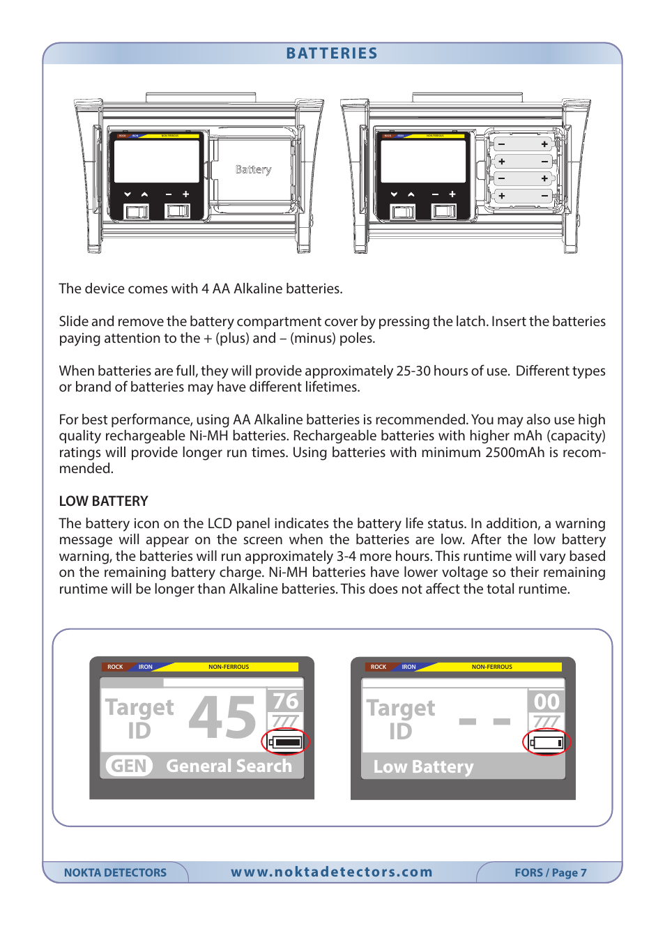 Target id | Nokta detectors Fors Tech User Manual | Page 9 / 32