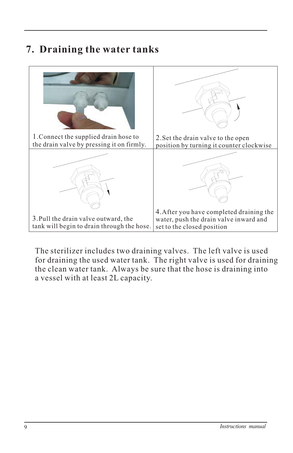 Draining the water tanks, Maintenance, 1 cleaning the door seal | Nova-Tech B4000-M User Manual | Page 12 / 23