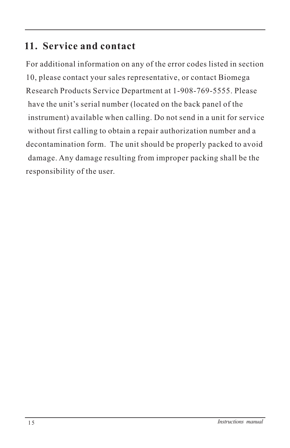 Installation, Service and contact | Nova-Tech B4000-M User Manual | Page 18 / 23