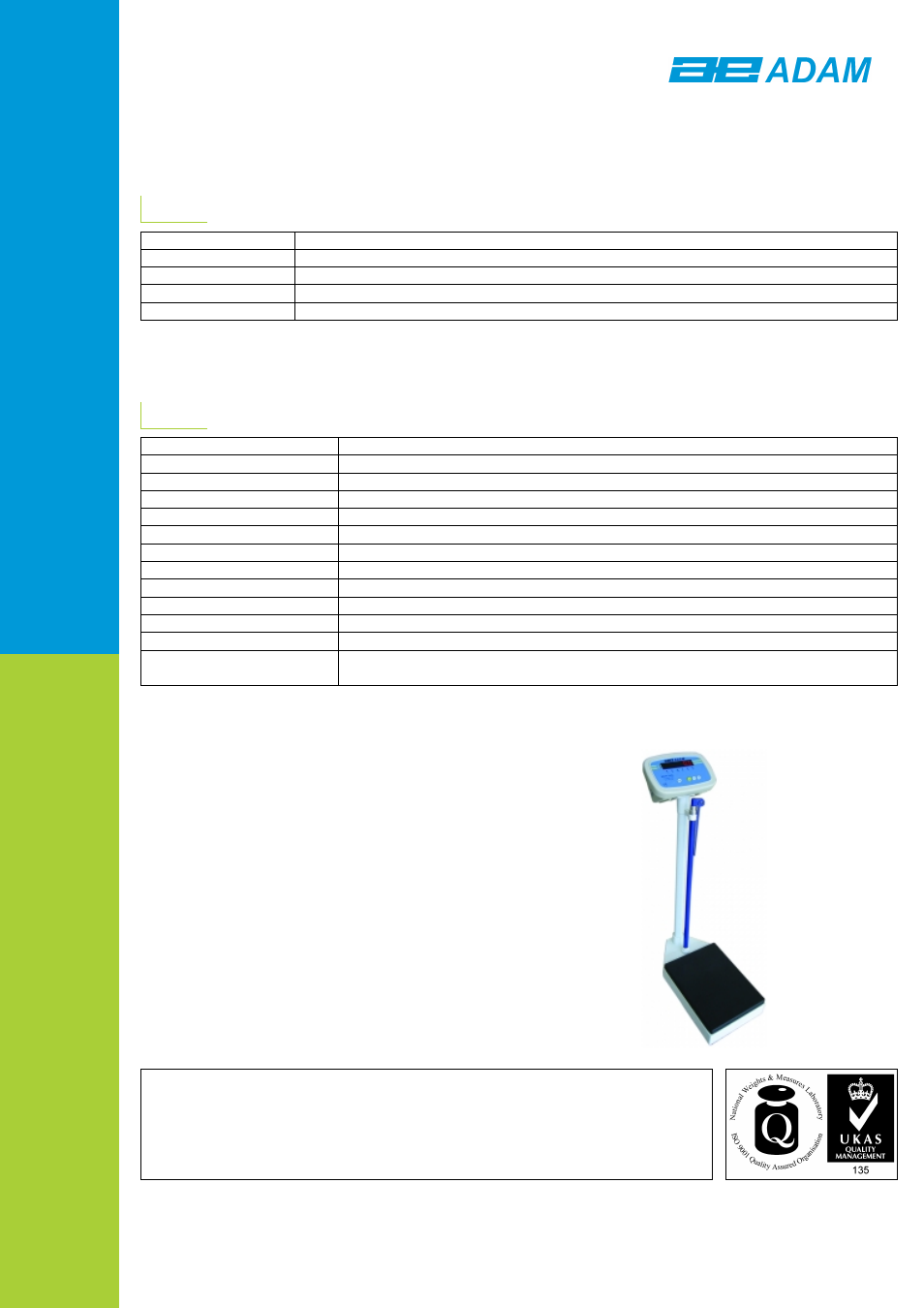 Technical specifications, General specifications | Nova-Tech MDW-250L User Manual | Page 2 / 2