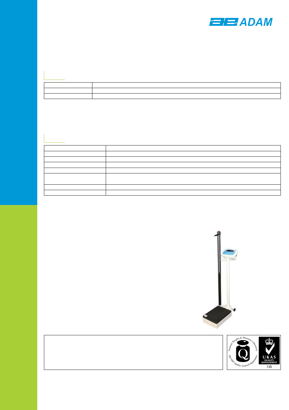 Technical specifications, General specifications | Nova-Tech MDW-300L User Manual | Page 2 / 2