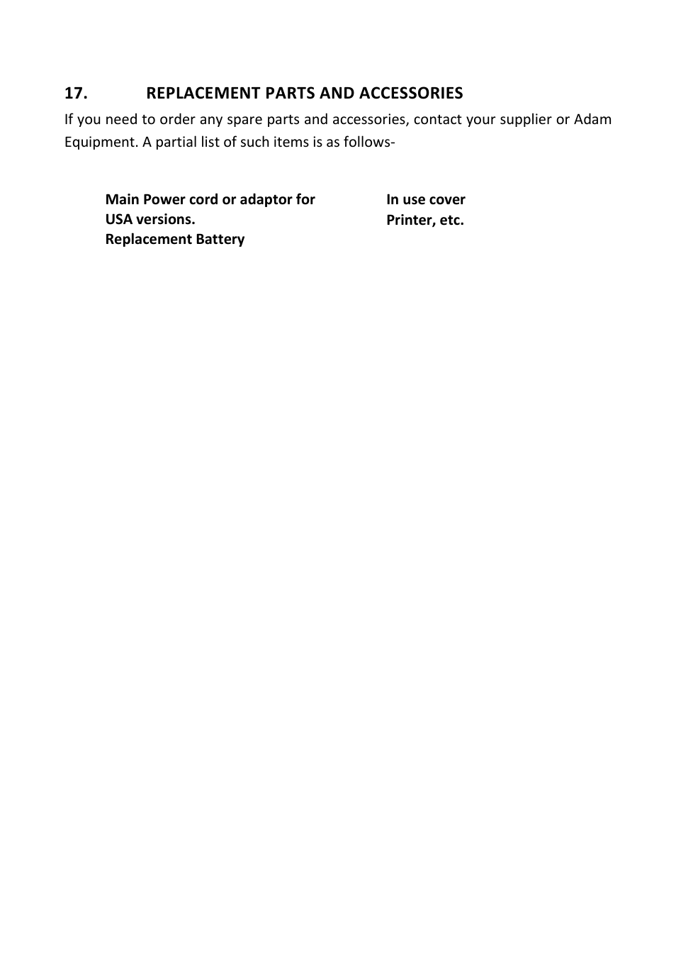 Replacement parts and accessories | Nova-Tech GKa Indicator User Manual | Page 60 / 68