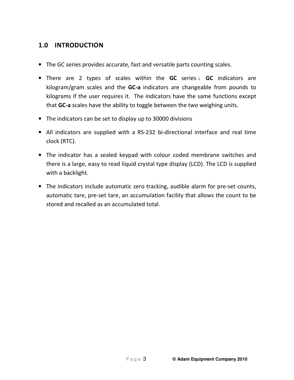 0 introduction | Nova-Tech GC Indicator User Manual | Page 5 / 44